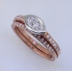 This matching diamond wedding ring to Adelina is an elegant compliment to an already classy engagement ring design.  Lined with .10ct. total weight of brilliant cut diamonds, hand set in 18 karat Rose gold. You can also wear it as a stackable ring, or as is! 

Designed by the acclaimed artist Alishan in his California studio.