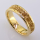 What is Irish, means faithful and loyal, and is a mans wedding band? Meet Dillon. This handsome ring is 6mm wide, is crafted in rich 14 karat yellow gold, and has an intricate celtic pattern. This wedding ring is a size 10.5, but can be made in any finger size, width, or metal you desire. Please allow 2- 3 weeks for us to make it Just For You.

Designed, and created in our studio by the artist Stuart J.