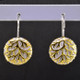 Gold branches stand out against a wintry white background in these nature inspired Sterling Silver earrings. Hanging on sterling silver wires. The earrings measure 1 inch long for a distinctive look. An Exceptional Value.

Handcrafted in Northern Spain.  