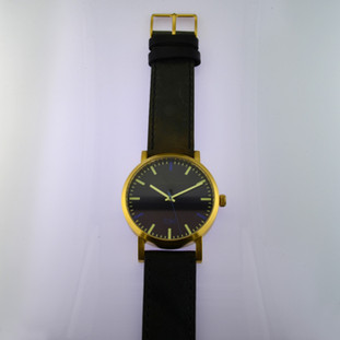   Here is time in full color. This Taki watch is fun, fun, fun! Fresh design, fresh color palette, all leather strap, a Japanese movement, and stainless steel bezels. Face measures 1 3/4 inches.  Clean simple designs with so many fun colors, it will make you happy every time you wear it. And at a very affordable price