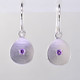 These sweet gemstone earrings shimmer when you wear them. Beautiful in Sterling silver, these medallions with bright amethyst gemstones in the center, hanging from sterling silver wires. Earrings measure 3/4 inch long. Available in other colors. Please call for pricing.
Designed and created in our studio by the artist Stuart J. These sweet gemstone earrings shimmer when you wear them. Beautiful in Sterling silver, these medallions with bright amethyst gemstones in the center, hanging from sterling silver wires. Earrings measure 3/4 inch long. Available in other colors. Please call for pricing.
Designed and created in our studio by the artist Stuart J.