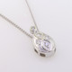 You will feel captivated by the feel of modern and vintage in this elegant diamond pendant. 14 karat white gold with .16 carats of sparkling ideal cut diamonds. This beautiful diamond pendant measures 1/2 inch long, and dangles on a 14 karat white gold 1.1mm wheat chain, 18" long.

Designed and created in our studio by the artist Stuart J.