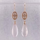Ancient Civilizations used Rose Quartz in love rituals and ceremonies for centuries, and remains the stone of the hopeless romantic, which is why we love it! So, we created these special drop dangle earrings in the name of love! Handmade in 14 Karat Rose Gold with these mesmerizing pale pink Brazilian Rose Quartz drops, and .11ct. of ideal cut diamonds. Hangs on 14 Karat Rose Gold wires. These drop dangle earrings measure 1 1/2 ".
Designed, and created in our studio by the artist Stuart J. Ancient Civilizations used Rose Quartz in love rituals and ceremonies for centuries, and remains the stone of the hopeless romantic, which is why we love it! So, we created these special drop dangle earrings in the name of love! Handmade in 14 Karat Rose Gold with these mesmerizing pale pink Brazilian Rose Quartz drops, and .11ct. of ideal cut diamonds. Hangs on 14 Karat Rose Gold wires. These drop dangle earrings measure 1 1/2 ".
Designed, and created in our studio by the artist Stuart J.