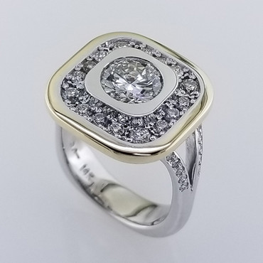 WED-397- Custom designed, 14 karat white gold ring, using customers diamonds from her original ring, and adding new diamonds for her special anniversary!