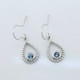 You will be captivated by this mix of modern and vintage in these sweet and sassy dangle earrings. Handmade in 14 Karat white gold, with these dreamy pale blue buff top blue topaz gemstones. You will have so much fun wearing them day or night. Measures 1 inch long and hangs on 14 karat white gold wires. You will be captivated by this mix of modern and vintage in these sweet and sassy dangle earrings. Handmade in 14 Karat white gold, with these dreamy pale blue buff top blue topaz gemstones. You will have so much fun wearing them day or night. Measures 1 inch long and hangs on 14 karat white gold wires.