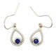 You will be captivated by this mix of modern and vintage in these sweet and sassy dangle earrings. Handmade in 14 karat white gold, with beautiful, iolite gemstones. You will have so much fun wearing them day or night.  Measures 1 inch long and hangs on 14 karat white gold wires. 
Designed and created in our studio by the artist, Stuart J.
We can make these with your favorite gemstones.