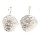 Light as a feather but packs a big punch, these mesh earrings do not disappoint.  14 karat white gold, and a beautiful wavy pattern makes these earrings unique. Hangs on white gold lever backs and measures 1 inch long.
