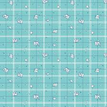 Strawberry Biscuit - Birds Aqua 1/2 Metre Length