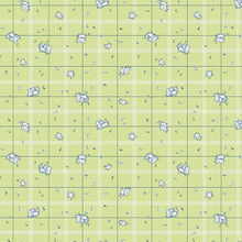 Strawberry Biscuit - Birds Green 1/2 Metre Length