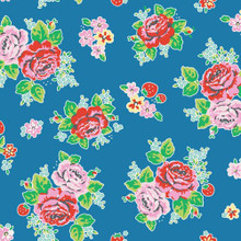 Strawberry Biscuit - Main Blue 1/2 Metre Length