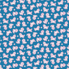 Strawberry Biscuit - Poodle Blue 1/2 Metre Length