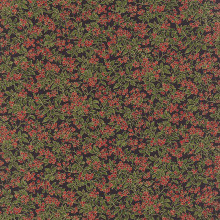 Holly Night Metallic - Berries Ebony 1/2 Metre Length