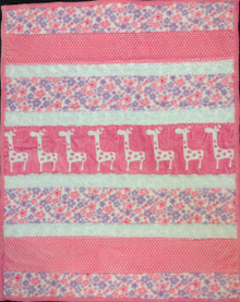 Baby Pink Minky-Giraffe 30" X 38"  Price coming