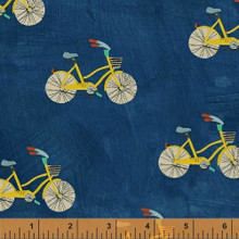 Wonder 50516 col 2 blue bicycles by Carrie Bloomston  - per half metre