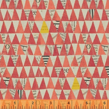 Wonder 50521- 6 col 17 red triangles by Carrie Bloomston  - per half metre length
