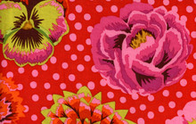 Big Blooms Red  1/2 Metre Length