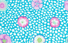 Guinea Flower Turquoise  1/2 Metre Length