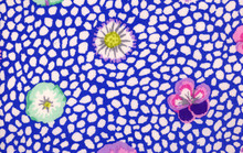 Guinea Flower Blue  1/2 Metre Length