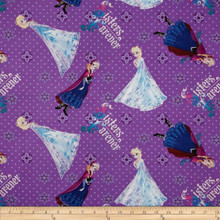 Frozen Sisters Forever Purple 1/2 Metre Length