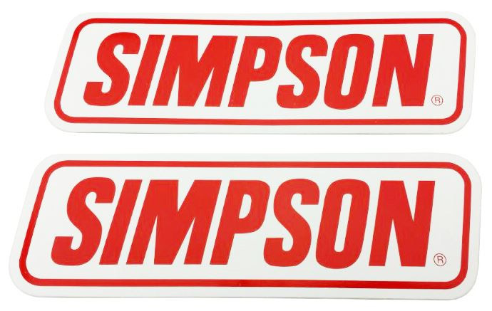 SIMPSON GENUINE STICKERS x2 DECAL SET 130mm x 40mm BANDIT DIAMONDBACK SPEEDWAY