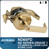 Schlage ND66PD - Heavy Duty Store Lever Lock, Double Cylinder