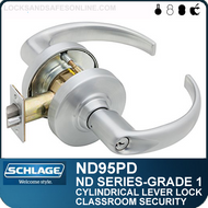 Schlage ND95PD - Heavy Duty Vandlgard® Classroom Security Lever Lock, Double Cylinder