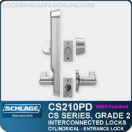 Schlage CS210PD - GRADE 2 CYLINDRICAL INTERCONNECTED LOCK - Entrance Lock (B60 Deadbolt)