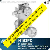 Schlage H153PD - CYLINDRICAL INTERCONNECTED LOCKS - Double Cylinder - Entrance Lock