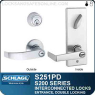 Schlage S251PD - Interconnected Lock - Double Cylinder - Entrance Lock