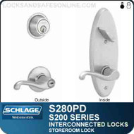 Schlage S280PD - Interconnected Lock - Double Cylinder - Storeroom Lock
