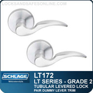 Schlage LT172 - Grade 2 Tubular Levered Lock - Pair Dummy Lever