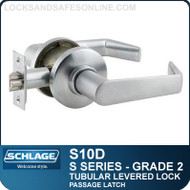 Schlage S10D - Grade 2 Tubular Levered Locks - Passage Latch
