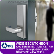 PDQ WIDE ESCUTCHEON TRIM - Dummy Trim (Rigid Lever) - (For PDQ 4200 Series Exit Devices)