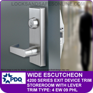 PDQ WIDE ESCUTCHEON TRIM - Storeroom with Lever - (For PDQ 4200 Series Exit Devices)