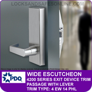 PDQ WIDE ESCUTCHEON TRIM - Passage with Lever - (For PDQ 4200 Series Exit Devices)