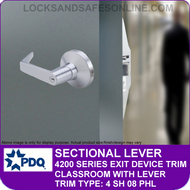 PDQ SECTIONAL LEVER - Classroom with Lever - (For PDQ 4200 Series Exit Devices)