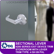 PDQ SECTIONAL LEVER - Storeroom with Lever - (For PDQ 4200 Series Exit Devices)