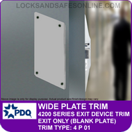 PDQ PLATE/PULL TRIM - Exit Only (Blank Plate) - (For PDQ 4200 Series Exit Devices)