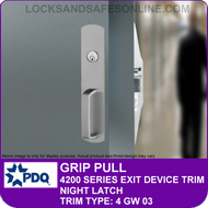 PDQ GRIP PULL TRIM - Night Latch - (For PDQ 4200 Series Exit Devices)