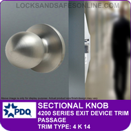 PDQ SECTIONAL KNOB - Passage - (For PDQ 4200 Series Exit Devices)