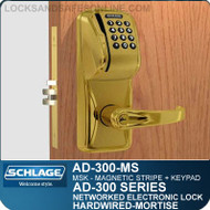 Schlage AD-300-MS-MSK (Magnetic Stripe - Swipe + Keypad) Electronic Mortise Locks