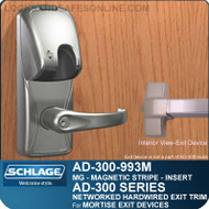 Schlage AD-300-993M - NETWORKED HARDWIRED EXIT TRIM - Exit Mortise Lock - Magnetic Stripe (Insert)