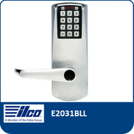 The E-Plex E2031BLL provides exterior access by combination, while allowing free egress. This electronic pushbutton lock eliminates problems and costs associated with issuing, controlling, and collecting keys and cards, has up to 100 access codes and is programmed via the keypad or with optional Microsoft Excel-based software.