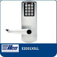 The E-Plex E2031XSLL provides exterior access by combination, while allowing free egress. This electronic pushbutton lock eliminates problems and costs associated with issuing, controlling, and collecting keys and cards, has up to 100 access codes and is programmed via the keypad or with optional Microsoft Excel-based software.