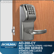 Schlage AD-200-CY - Standalone Cylindrical Locks - Magnetic Stripe (Swipe) + Keypad