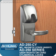Schlage AD-250-CY - User Rights on Card - Cylindrical Locks with Magnetic Stripe (Insert)