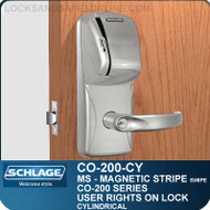 Standalone Electronic Magnetic Stripe Swipe Locks | Schlage CO-200-Cylindrical