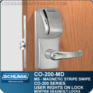 Standalone Magnetic Stripe Swipe Locks | Schlage CO-200-Mortise Deadbolt