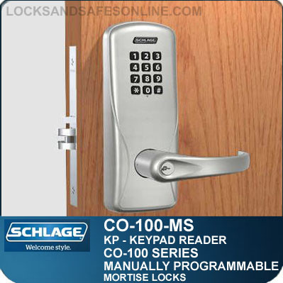 Electronic Mortise Lock with Keypad Reader | Schlage CO-100-MS | Manually Programmable