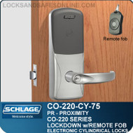 Cylindrical Proximity Locks | Schlage CO-220-CY-75-PR | Classroom Lockdown Solution